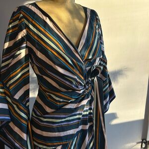 Striped PETER PILOTTO poplin wrap dress 4